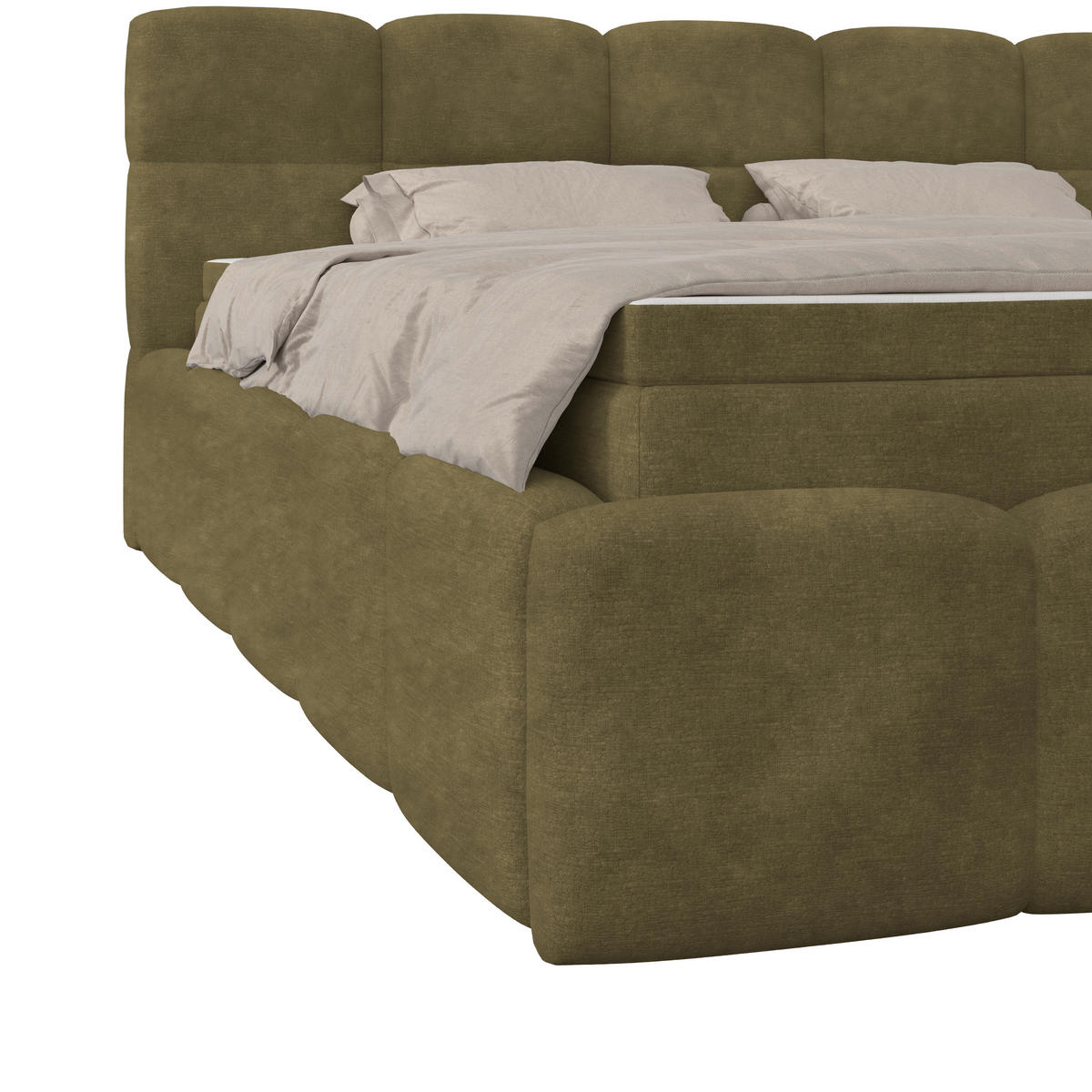 POLSTERBETT 160/200 cm,  in Grün, Matratze, Bettkasten, H3 = fest  - Schwarz/Grün, Trend, Kunststoff/Textil (160/200cm)