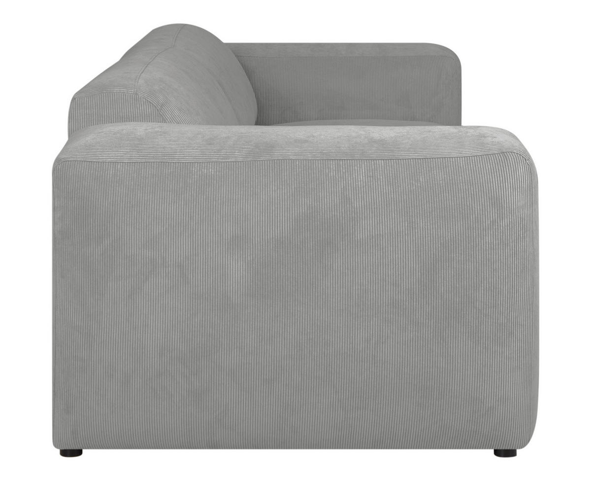 3-SITZER-SOFA in Cord Hellgrau  - Hellgrau/Schwarz, Design, Kunststoff/Textil (247/75/104cm) - MID.YOU