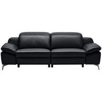 3 ÜLÉSES KANAPÉ bőr fekete  - krómszínű/fekete, Design, műanyag/bőr (234/83-99/110cm) - Celina Home