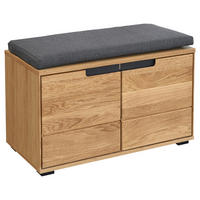 GARDEROBENBANK  in 80/47/40 cm  - Eichefarben/Anthrazit, KONVENTIONELL, Holz/Textil (80/47/40cm) - Linea Natura