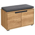 GARDEROBENBANK  in 80/47/40 cm  - Eichefarben/Anthrazit, KONVENTIONELL, Holz/Textil (80/47/40cm) - Linea Natura
