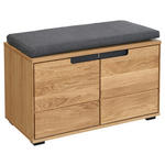 GARDEROBENBANK  in 80/47/40 cm  - Eichefarben/Anthrazit, KONVENTIONELL, Holz/Textil (80/47/40cm) - Linea Natura