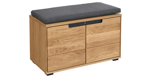 GARDEROBENBANK  in 80/47/40 cm  - Eichefarben/Anthrazit, KONVENTIONELL, Holz/Textil (80/47/40cm) - Linea Natura
