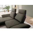ECKSOFA  in Flachgewebe Braun Rücken echt, Armteilverstellung, Drehsitzfunktion  155/234 cm  - Schwarz/Braun, Design, Textil/Metall (155/234cm) - Dieter Knoll