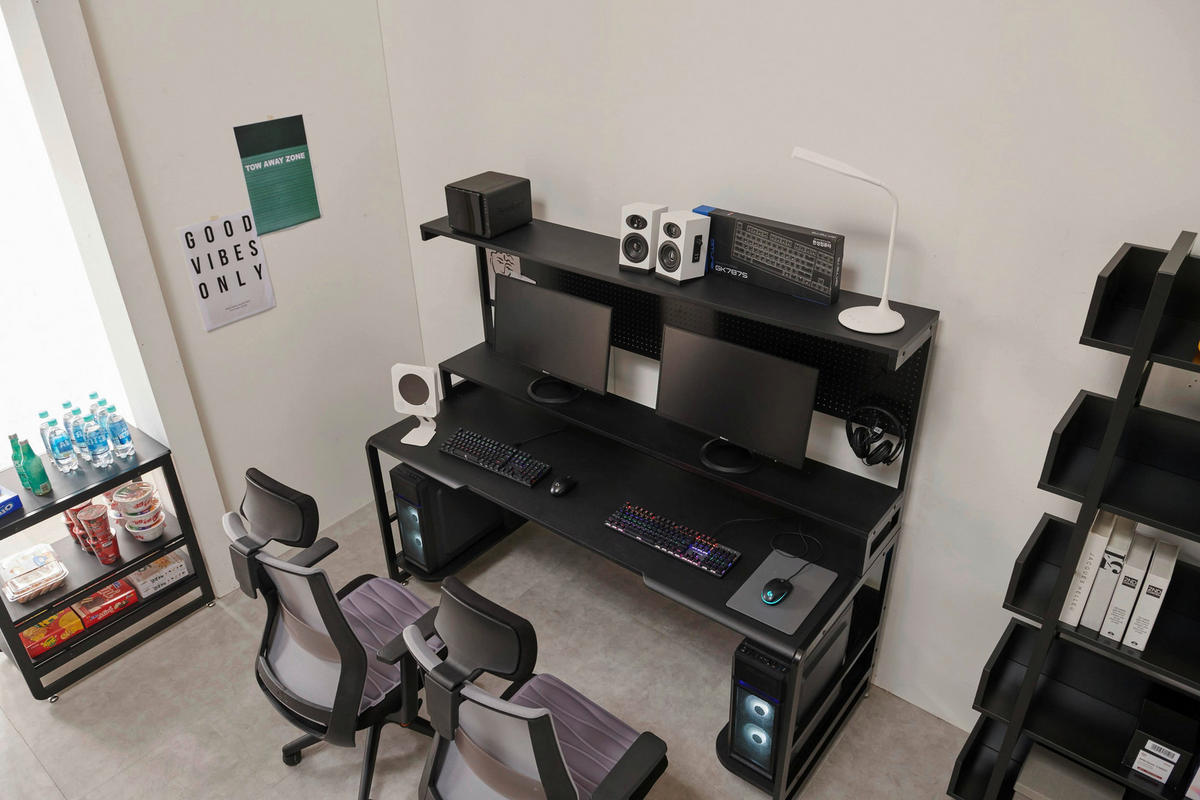 SKRIVBORD 180/70/148 cm  i svart  - svart, Design, metall/trämaterial (180/70/148cm) - Livetastic