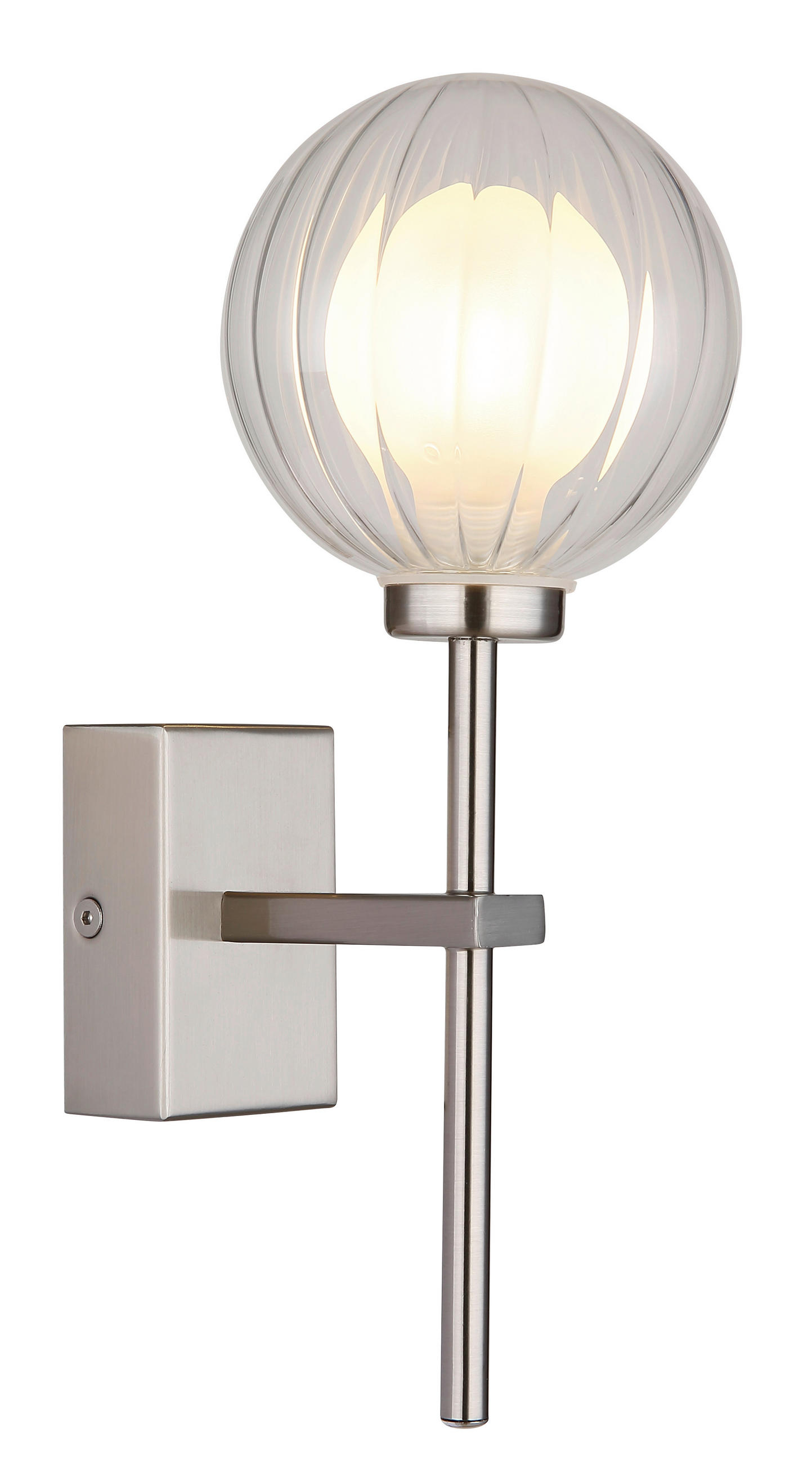 BADEZIMMER-WANDLEUCHTE - Klar, Konventionell, Glas/Metall (10/14,1cm) - Globo
