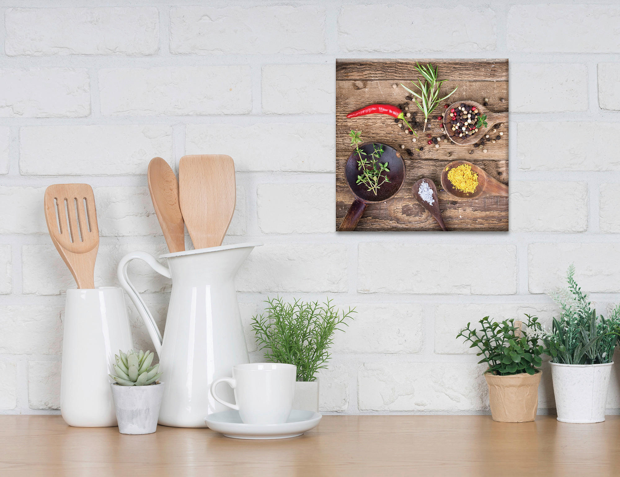 OBRAZ NA PLÁTNĚ, jídlo a pití, 30/30 cm  - vícebarevná, Basics, dřevo/papír (30/30cm) - Euroart