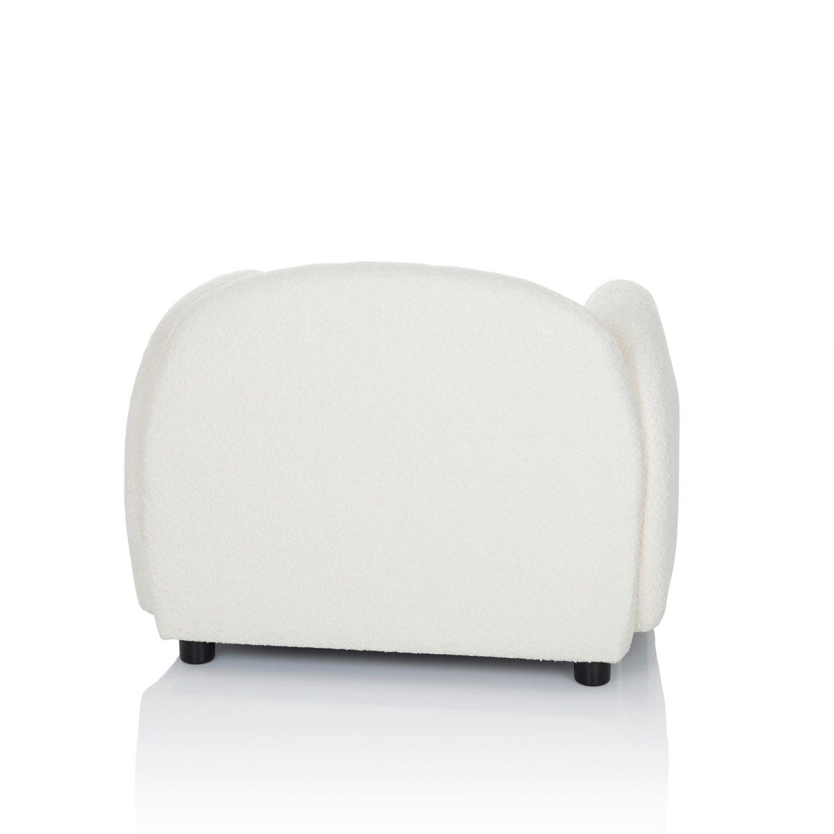 LOUNGESESSEL Bouclé Weiß    - Schwarz/Weiß, MODERN, Kunststoff/Textil (87/65/76cm) - MID.YOU