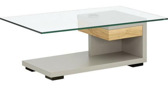 COUCHTISCH in Holz, Glas, Holzwerkstoff 110/65/40 cm - Fango/Eichefarben, KONVENTIONELL, Glas/Holz (110/65/40cm) - Moderano