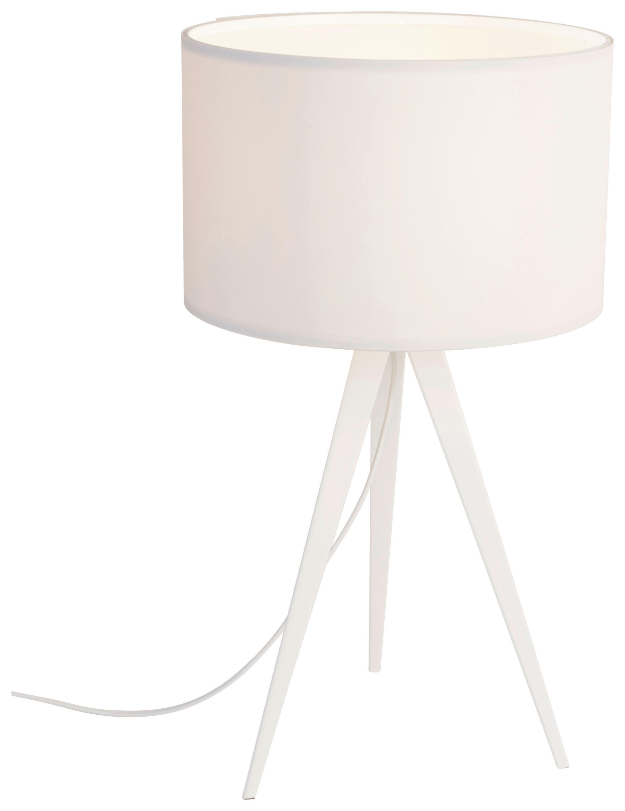 TISCHLEUCHTE - Weiß, Basics, Textil/Metall (28/51cm) - Zuiver