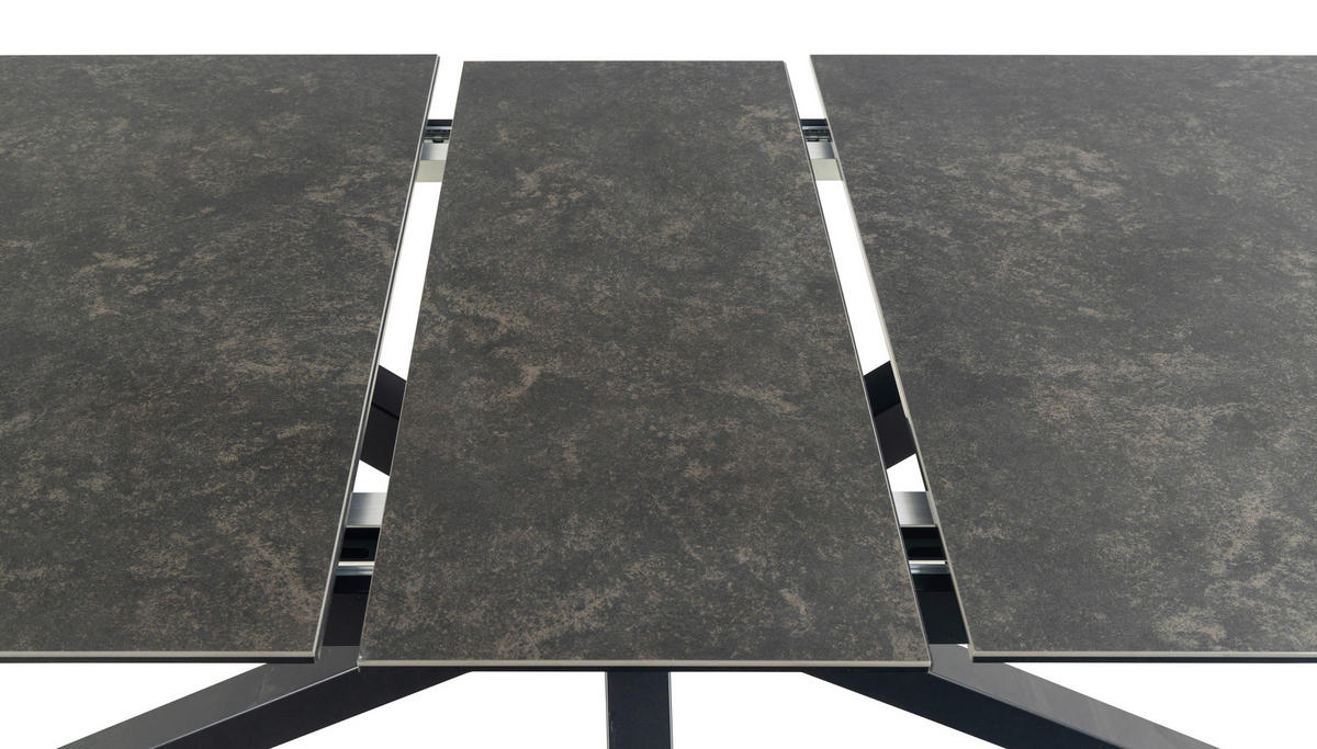 ESSTISCH Schwarz rechteckig  ausziehbar  - Schwarz, Design, Keramik/Metall (200-240/100/75,5cm) - MID.YOU