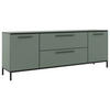 LOWBOARD Soul  in 180/66/40 cm  - Schilfgrün/Schwarz, MODERN, Holzwerkstoff/Metall (180/66/40cm)