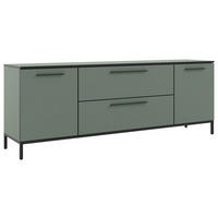 LOWBOARD Soul  in 180/66/40 cm  - Schilfgrün/Schwarz, MODERN, Holzwerkstoff/Metall (180/66/40cm)