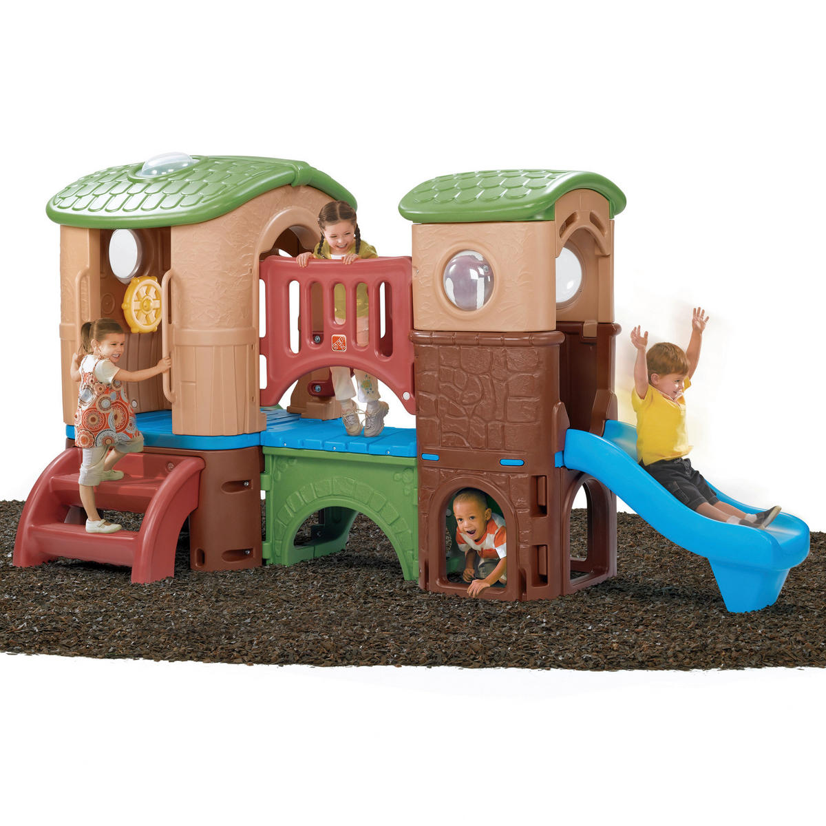 Spielturm Clubhouse Climber 348/177,8/232,4 cm Step2 Clubhouse Climber  - Blau/Grün, Basics, Kunststoff (348/177,8/232,4cm) - Ambia Garden