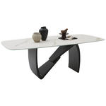 ESSTISCH in Metall, Keramik 220/110/76 cm - Beige/Schwarz, Design, Keramik/Metall (220/110/76cm) - Emilio Belluti