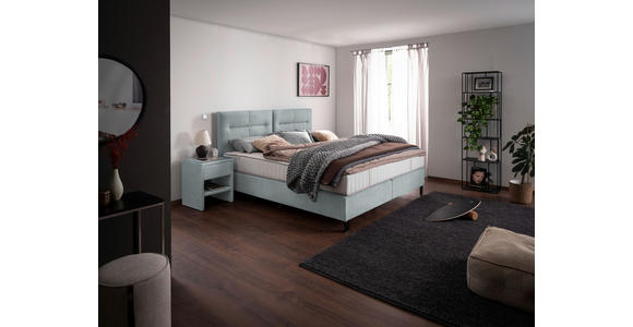 BOXSPRINGBETT 180/220 cm in Mintgrün - Schwarz/Mintgrün, KONVENTIONELL, Textil/Metall (180/220cm) - Esposa