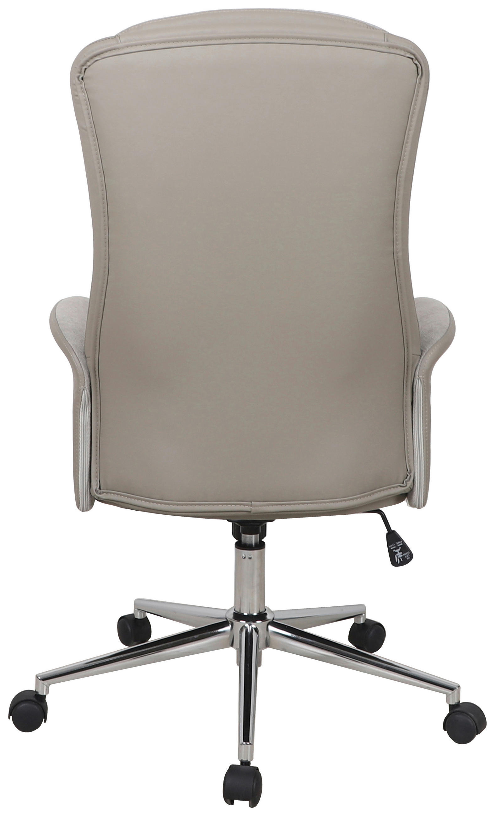 CHEFSESSEL Lederlook, Flachgewebe Grau  - Chromfarben/Grau, MODERN, Kunststoff/Textil (65/108-118/72cm) - MID.YOU