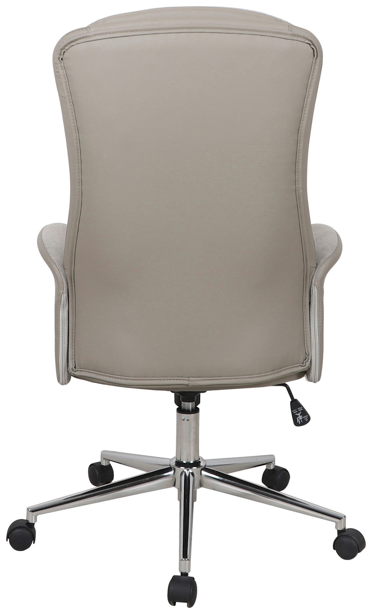 CHEFSESSEL Lederlook, Flachgewebe Grau  - Chromfarben/Grau, MODERN, Kunststoff/Textil (65/108-118/72cm) - MID.YOU