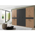 DREHTÜRENSCHRANK  in Graphitfarben, Eiche Artisan  - Schwarz/Graphitfarben, KONVENTIONELL, Holzwerkstoff/Kunststoff (313/208/58cm) - Carryhome