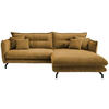 ECKSOFA Goldfarben Cord  - Goldfarben/Schwarz, MODERN, Textil/Metall (255/180cm) - Livetastic