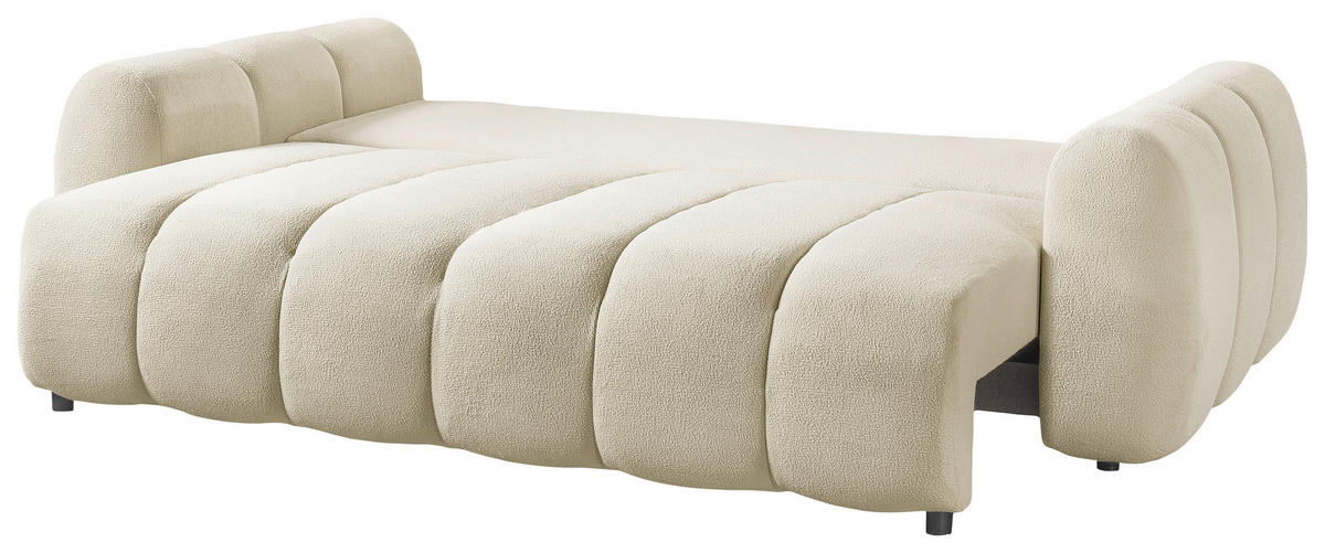 SCHLAFSOFA  mit Webstoff Creme  - Creme/Schwarz, KONVENTIONELL, Kunststoff/Textil (262/93/117cm) - Carryhome