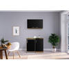 MINIKÜCHE 100 cm   in Schwarz, Sonoma Eiche  - Edelstahlfarben/Schwarz, MODERN, Holzwerkstoff/Kunststoff (100cm) - Respekta