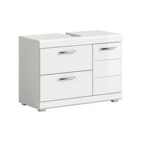 WASCHBECKENUNTERSCHRANK 80/56/34 cm  - Weiß Hochglanz/Silberfarben, Trend, Holzwerkstoff/Kunststoff (80/56/34cm) - MID.YOU