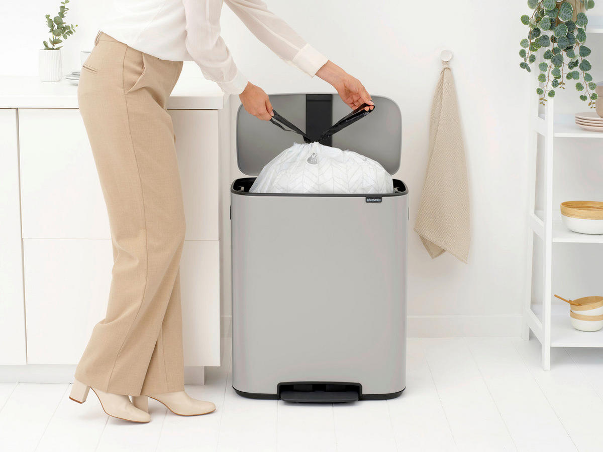 KANTA SA PAPUČICOM  60 l   - svetlosiva/antracit, Osnovno, metal/plastika (36,3/65,2/54,10cm) - Brabantia