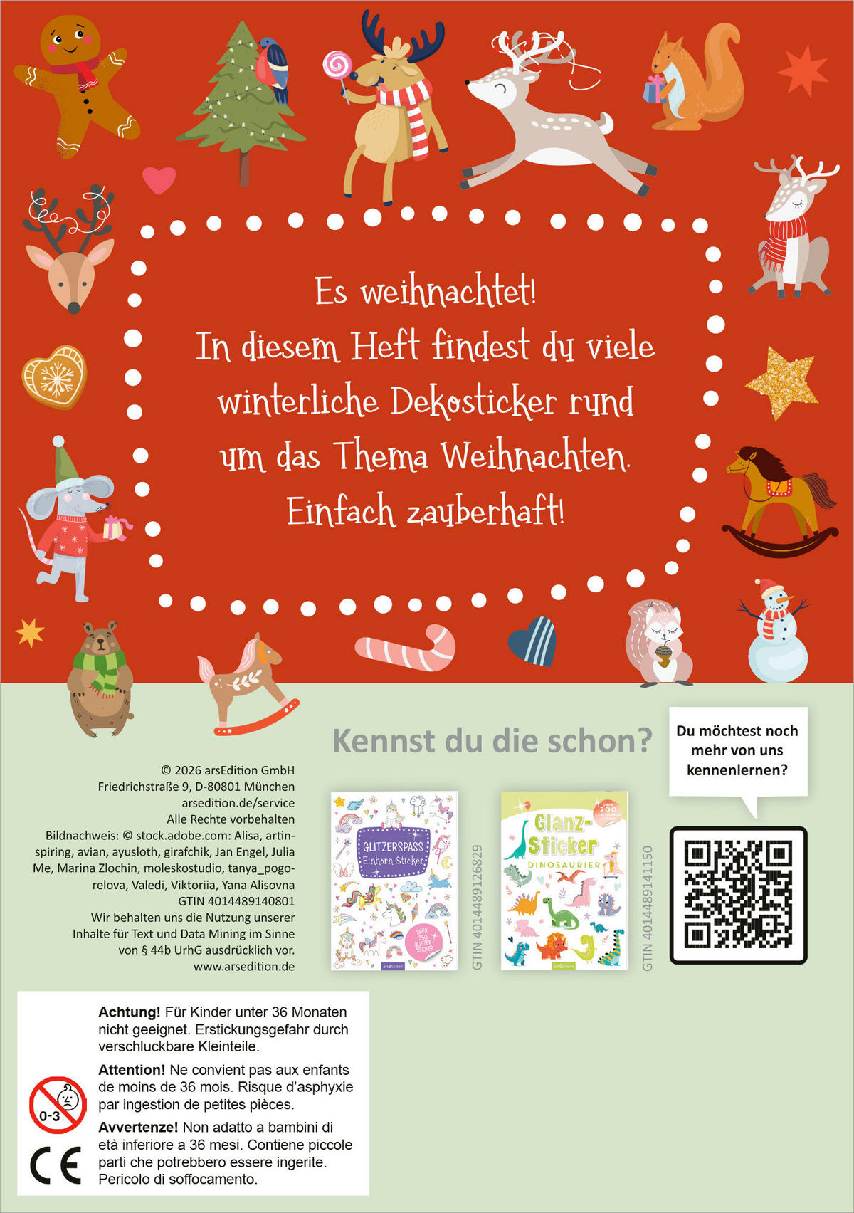 BUCH Weihnachtssticker  - Multicolor, Basics, Papier (13,6/18,2/0,4cm)
