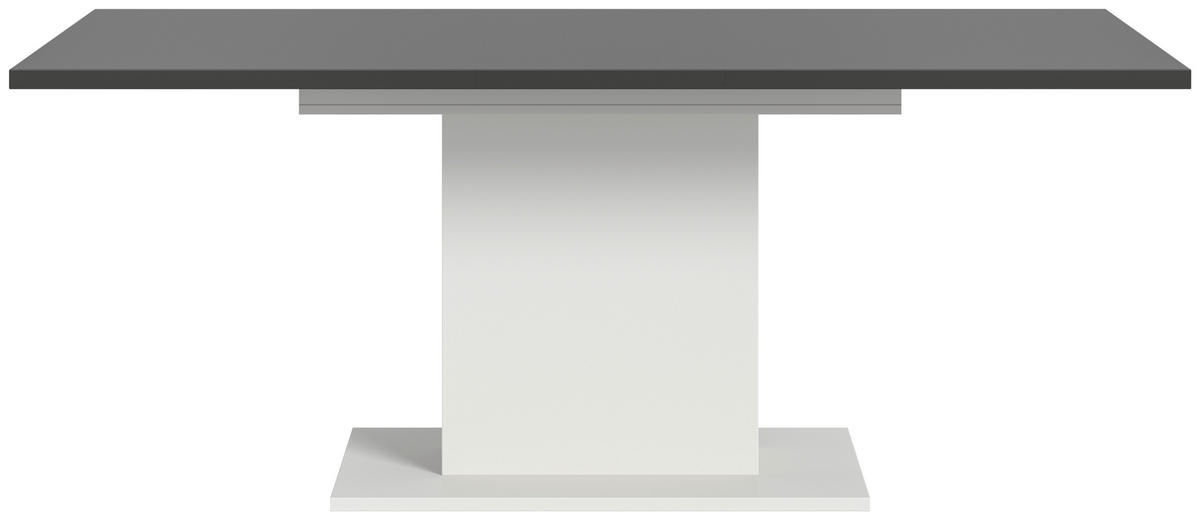 AUSZIEHTISCH Grau rechteckig  ausziehbar  - Weiß/Grau, KONVENTIONELL, Holzwerkstoff (150-190/76/90cm)