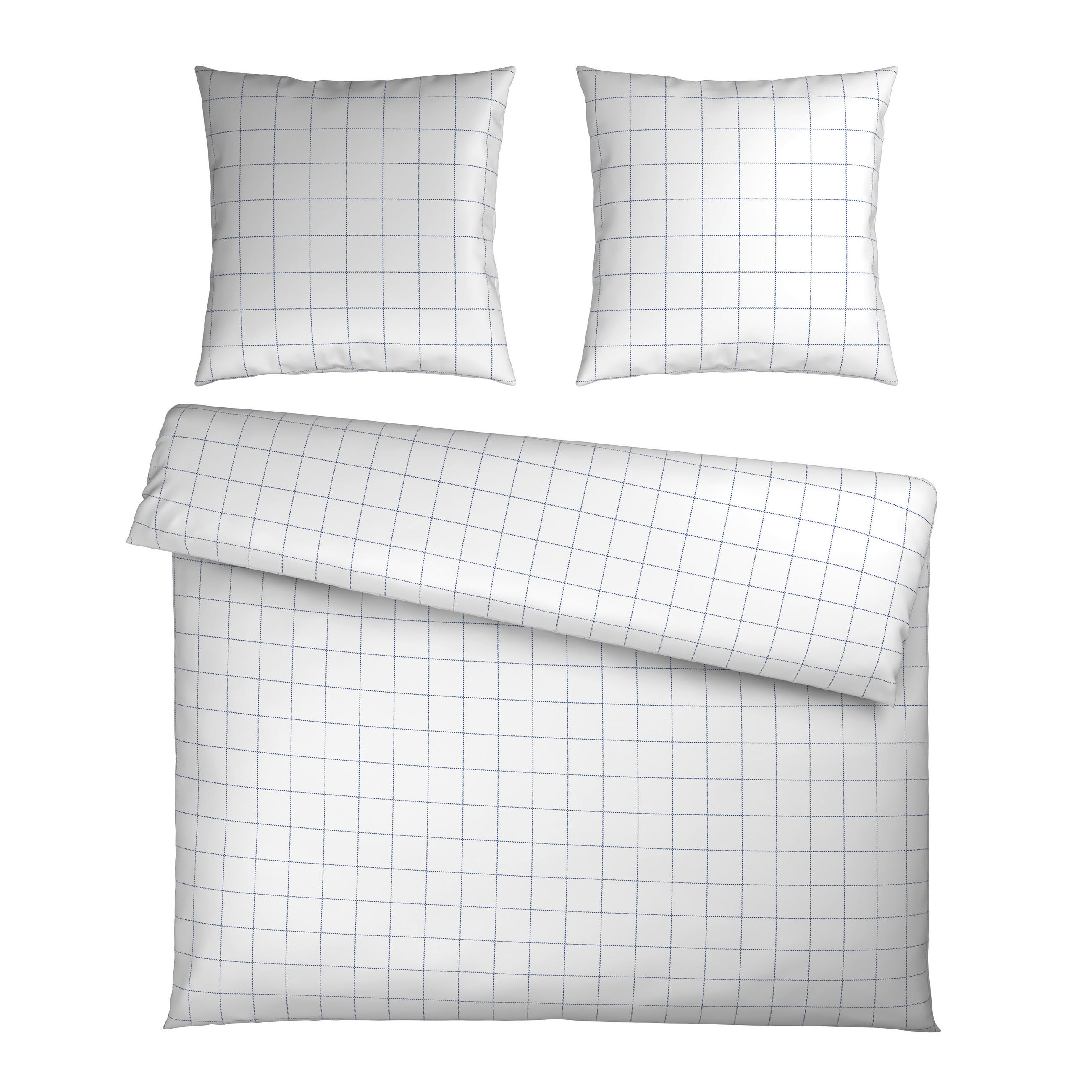 BETTWÄSCHE Satin 200/200 cm  - Blau/Weiß, Design, Textil (200/200cm) - Novel