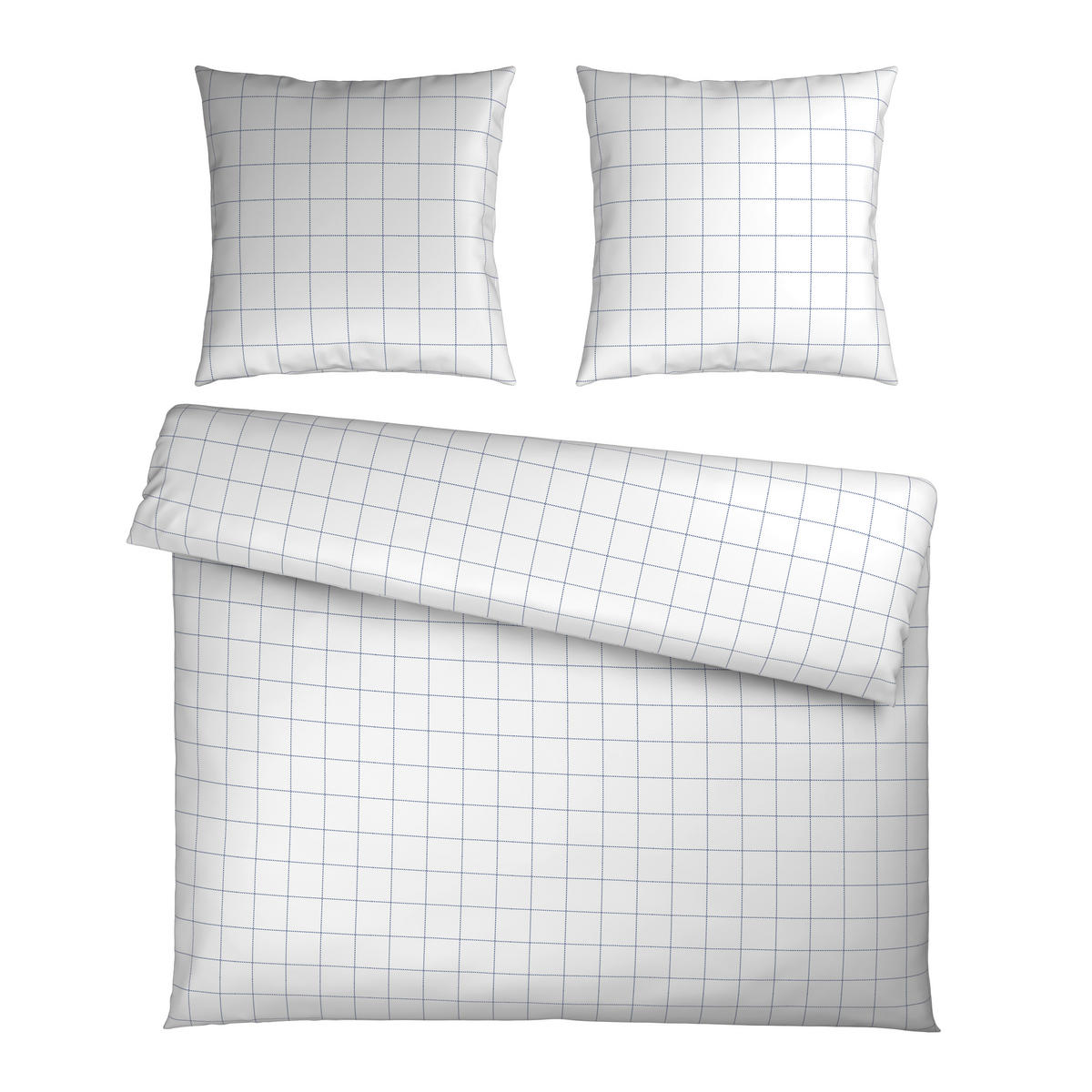 BETTWÄSCHE Satin 200/200 cm  - Blau/Weiß, Design, Textil (200/200cm) - Novel