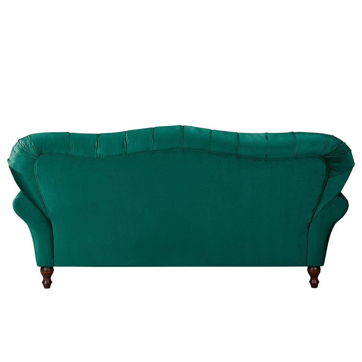 3-SITZER-SOFA Velours Grün  - Dunkelbraun/Grün, Design, Holz/Textil (210/98/95cm) - P & B
