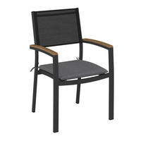 RAKÁSOLHATÓ KAROSSZÉK fa, fém szürke  - tíkfa/szürke, Konventionell, textil/fa (58/90/59cm) - Ambia Garden