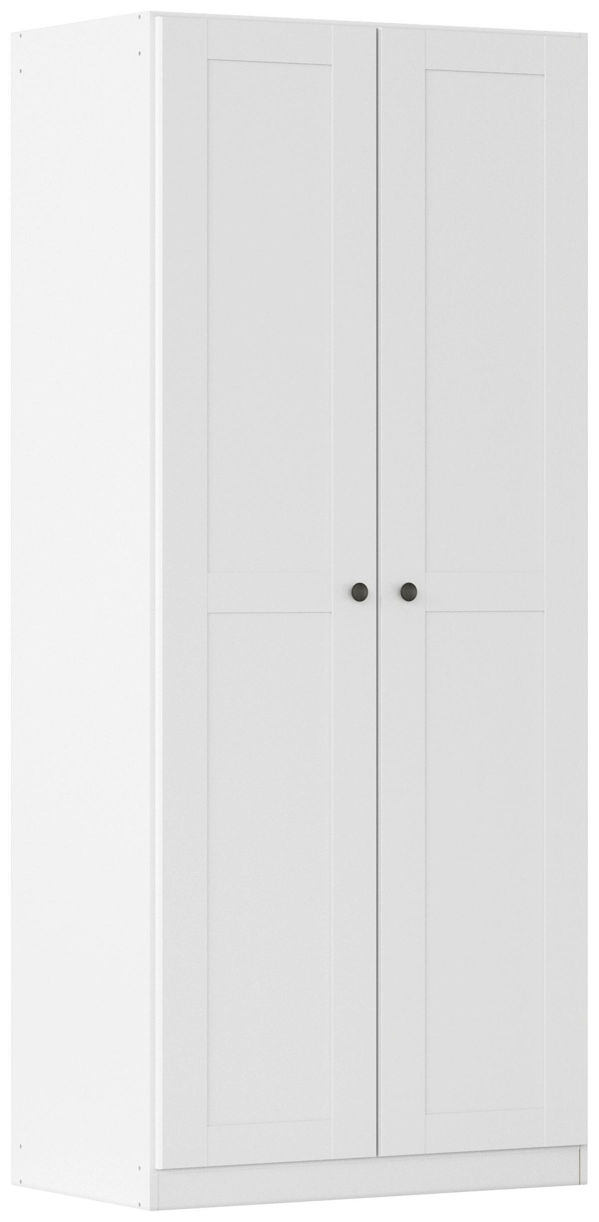 DREHTÜRENSCHRANK 91/210/54 cm,  in Weiß, 2-türig  - Schwarz/Weiß, KONVENTIONELL, Holzwerkstoff/Kunststoff (91/210/54cm) - home24