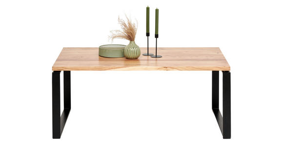 COUCHTISCH in Holz, Metall 110/60/43 cm - Schwarz/Akaziefarben, KONVENTIONELL, Holz/Metall (110/60/43cm) - Carryhome