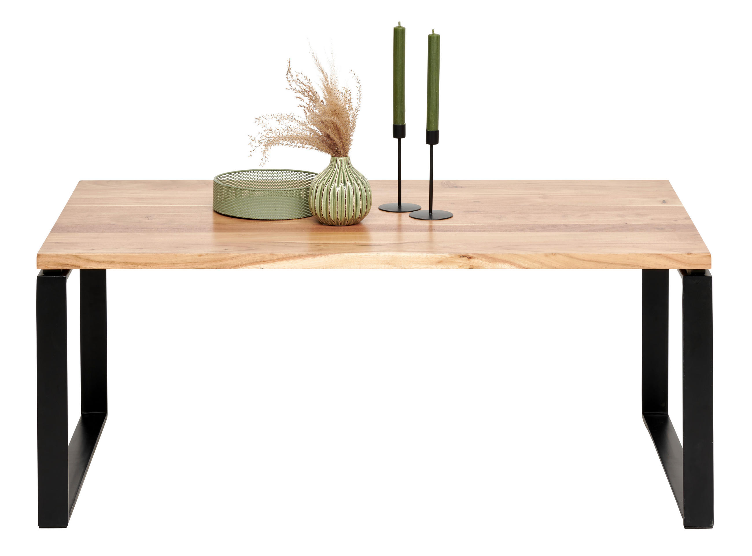 KONFERENČNÍ STOLEK, černá, barvy akácie, dřevo, kov, 110/60/43 cm - černá/barvy akácie, Konvenční, kov/dřevo (110/60/43cm) - Carryhome
