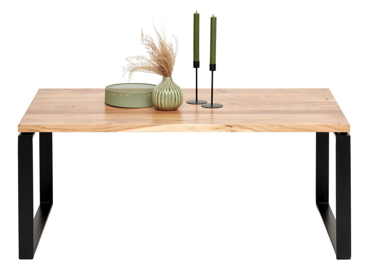 KONFERENČNÍ STOLEK, černá, barvy akácie, dřevo, kov, 110/60/43 cm - černá/barvy akácie, Konvenční, kov/dřevo (110/60/43cm) - Carryhome