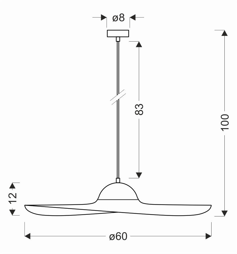 PENDELLEUCHTE Deco   - Schwarz, Design, Metall (60/60cm)