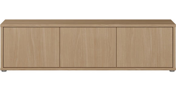 LOWBOARD  in 154,2/42,5/34,9 cm  - Eichefarben/Grau, MODERN, Holzwerkstoff/Kunststoff (154,2/42,5/34,9cm) - Carryhome