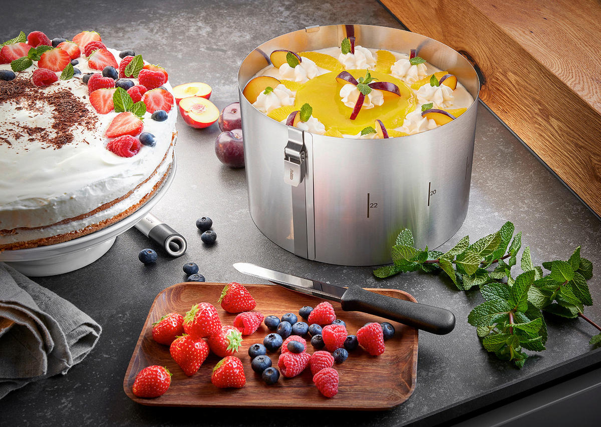 OBRUČ ZA TORTU TONDO CLIP  - srebrne boje, Basics, metal (16/10cm) - Gefu