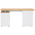 ECKSCHREIBTISCH 150/119/75 cm  in Weiß, Eiche Bianco  - Eiche Bianco/Silberfarben, Design, Holzwerkstoff/Kunststoff (150/119/75cm) - Xora