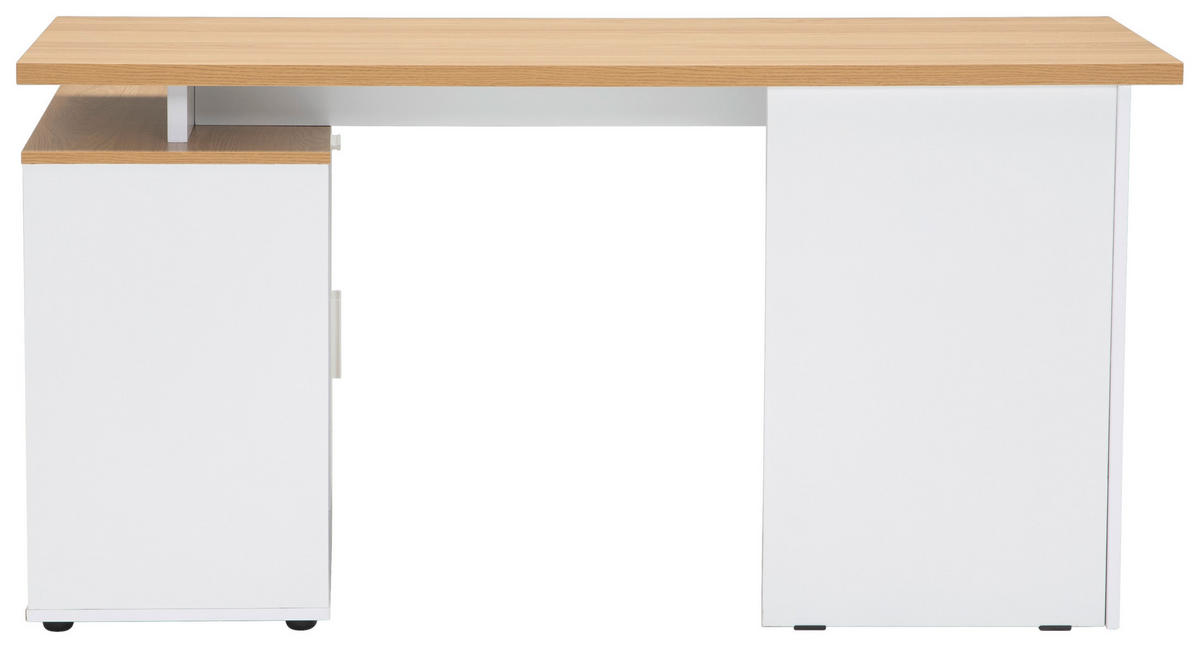ECKSCHREIBTISCH 150/119/75 cm  in Weiß, Eiche Bianco  - Eiche Bianco/Silberfarben, Design, Holzwerkstoff/Kunststoff (150/119/75cm) - Xora