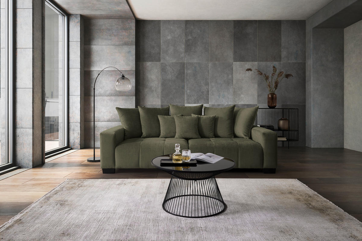 BIG SOFFA i mörkgrön  - svart/mörkgrön, Modern, trä (246/93/124cm) - MID.YOU