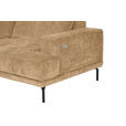 ECKSOFA Hellbraun Chenille Kopfteilverstellung, Sitztiefenverstellung  - Hellbraun/Schwarz, Design, Textil/Metall (243/307cm) - Xora