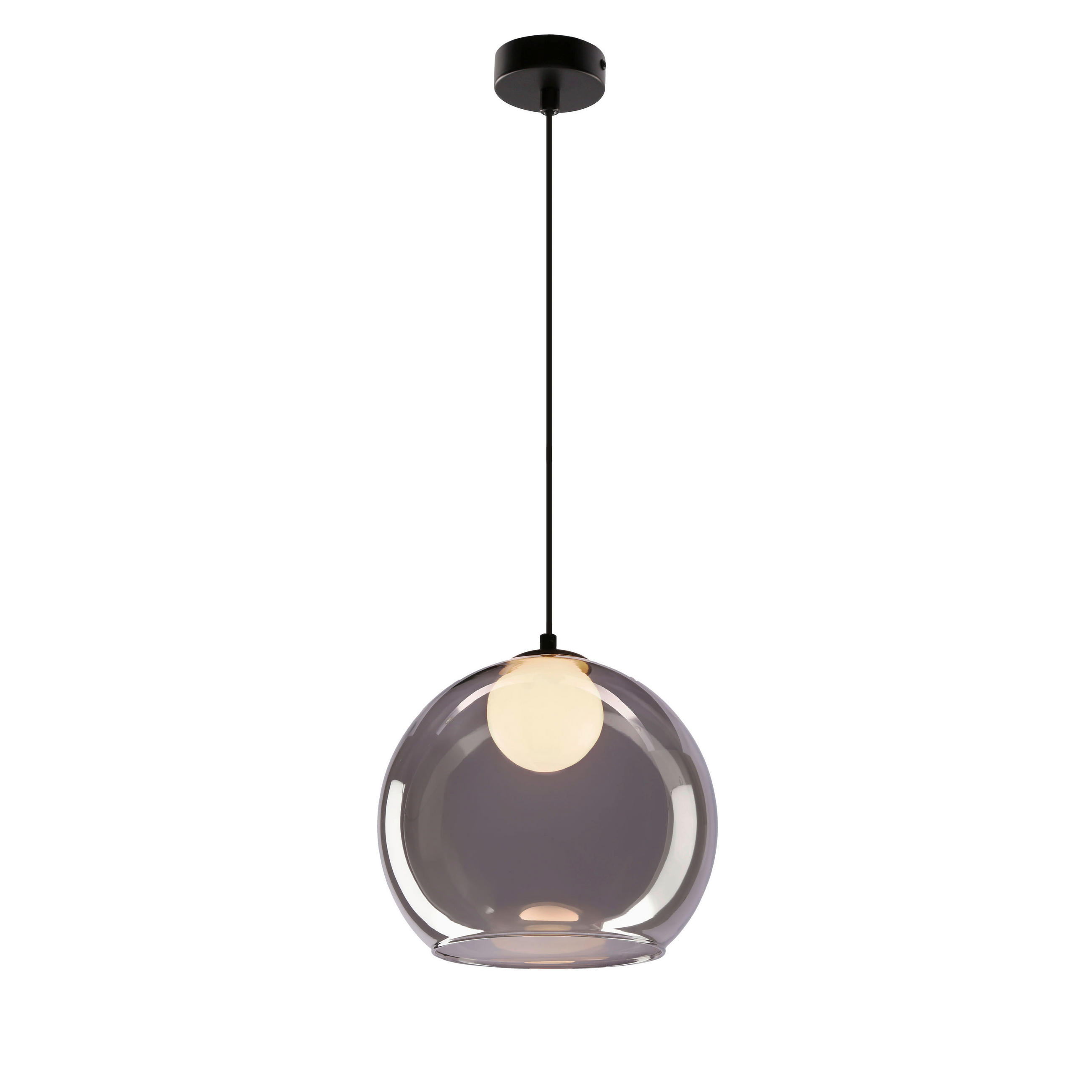 PENDELLEUCHTE 23/23/100 cm  - Schwarz/Weiß, Design, Glas/Metall (23/23/100cm)