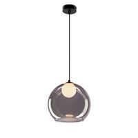 PENDELLEUCHTE 23/23/100 cm  - Schwarz/Weiß, Design, Glas/Metall (23/23/100cm)