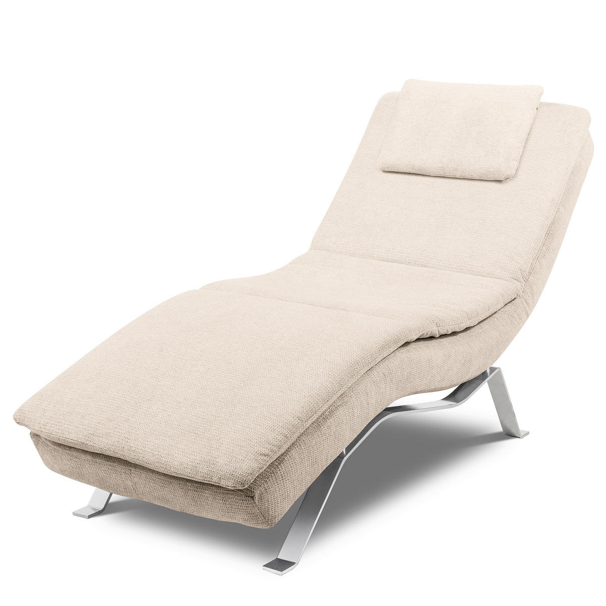 RELAXLIEGE in Chenille Beige  - Beige/Silberfarben, Design, Textil/Metall (65/95/171cm) - Celina Home