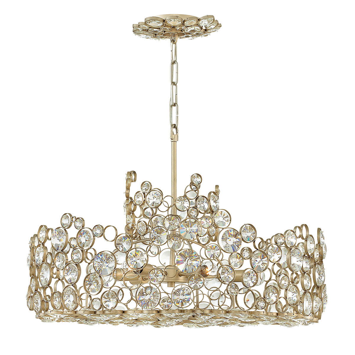 KRONLEUCHTER Anya 61/50.9 cm  - Silberfarben, KONVENTIONELL, Glas/Metall (61/50.9cm) - Elstead Lighting