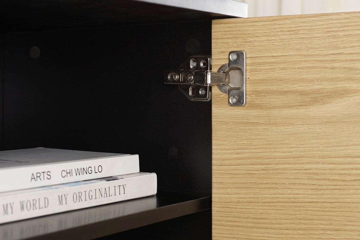 HIGHBOARD  in 100/155/40 cm  - Eichefarben/Schwarz, Design, Holz/Holzwerkstoff (100/155/40cm) - Livetastic
